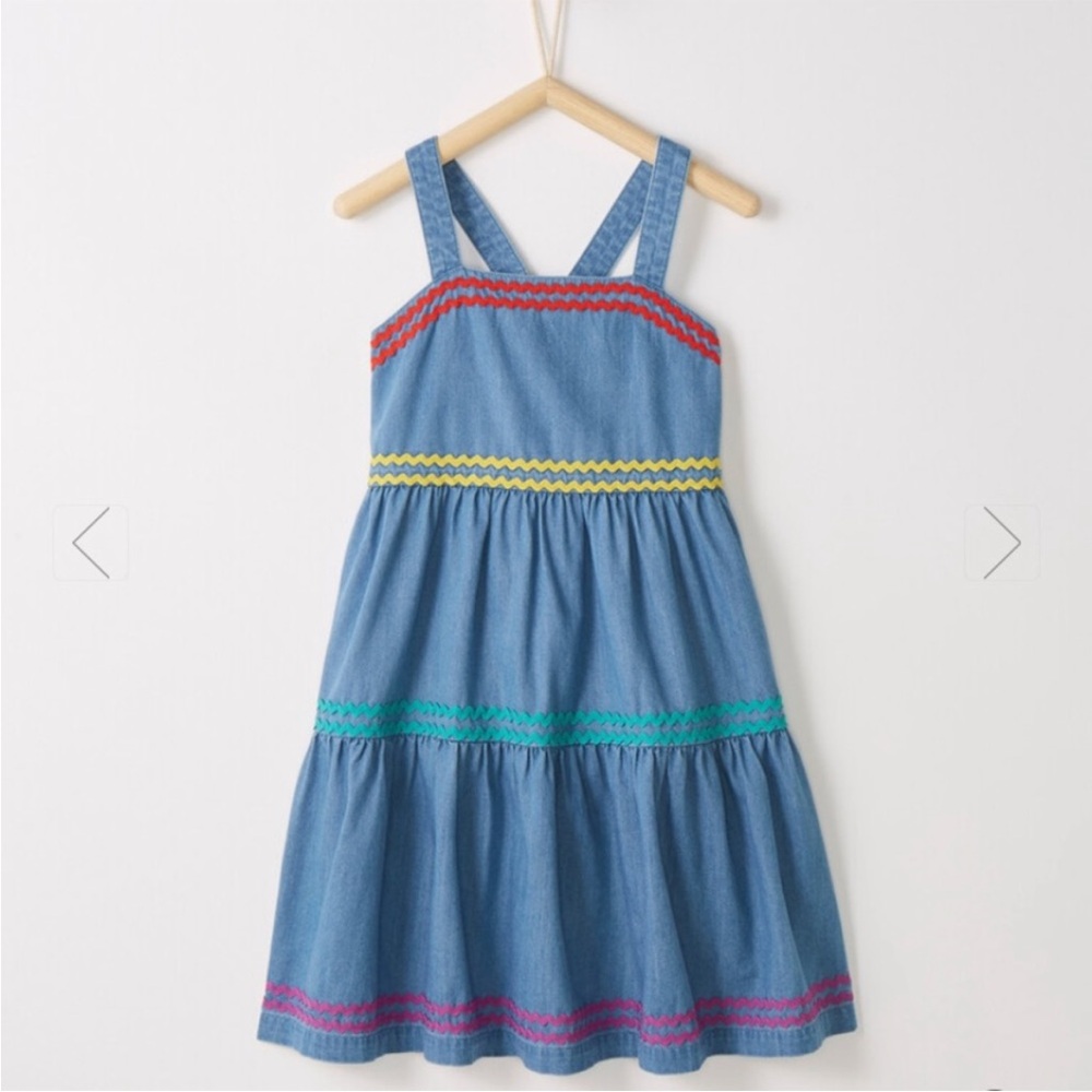 NWT Hanna Andersson sold out, highly rated Ric Rac Chambray Dress size 110 (5)